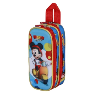 Disney Mickey Mouse Scooter-Estuche Portatodo 3D Doble, Azul