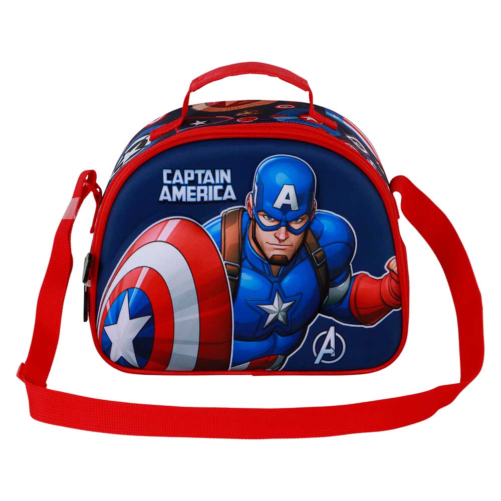 Marvel Capitán América Patriot-Bolsa Portamerienda 3D, Multicolor - Imagen 3