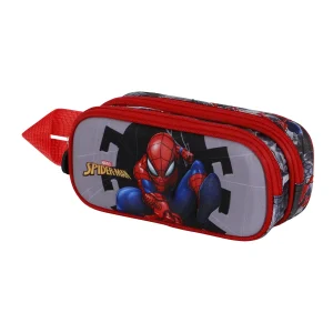 Marvel Spiderman Symbol-Estuche Portatodo 3D Doble, Gris