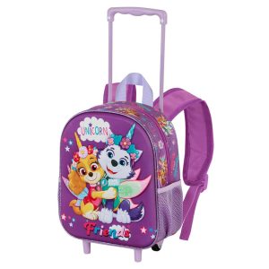 Paw Patrol La Patrulla Canina Magic-Mochila 3D con Ruedas Pequeña, Lila