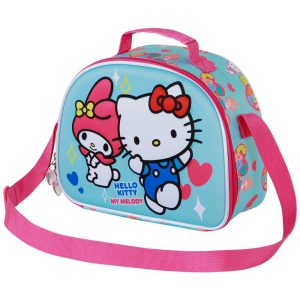 Hello Kitty Friendship-Bolsa Portamerienda 3D, Azul