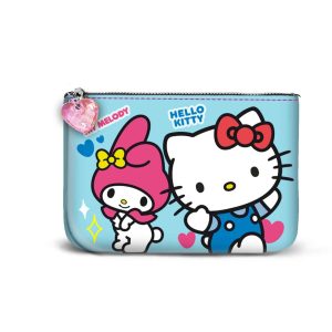 Hello Kitty Friendship-Monedero Cuadrado Pequeño, Azul