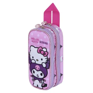Hello Kitty Playful-Estuche Portatodo 3D Doble, Rosa