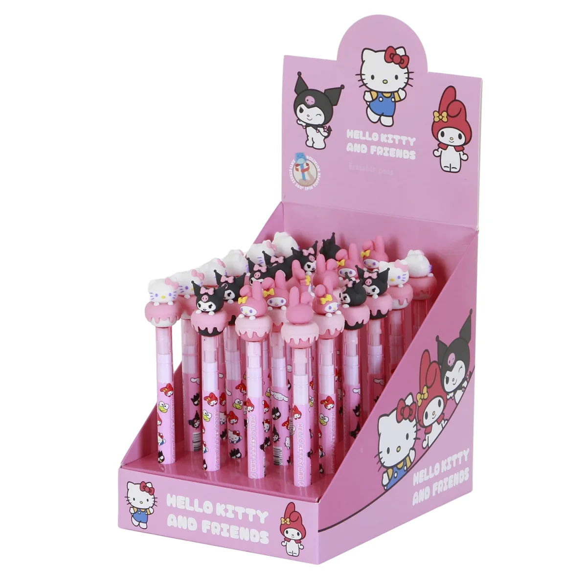 Hello Kitty Mix-Expositor 24 Unidades Bolígrafo Gel Borrable, Rosa