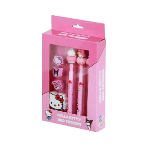 Hello Kitty Mix-Pack de 3 Lápices Eternal + 3 Gomas + Sacapuntas, Rosa