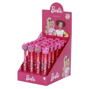 Barbie Mix-Expositor 24 Unidades Bolígrafo Gel Borrable, Rosa