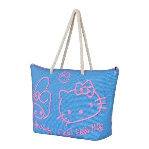 Hello Kitty Denim-Bolsa de Playa Soleil, Azul