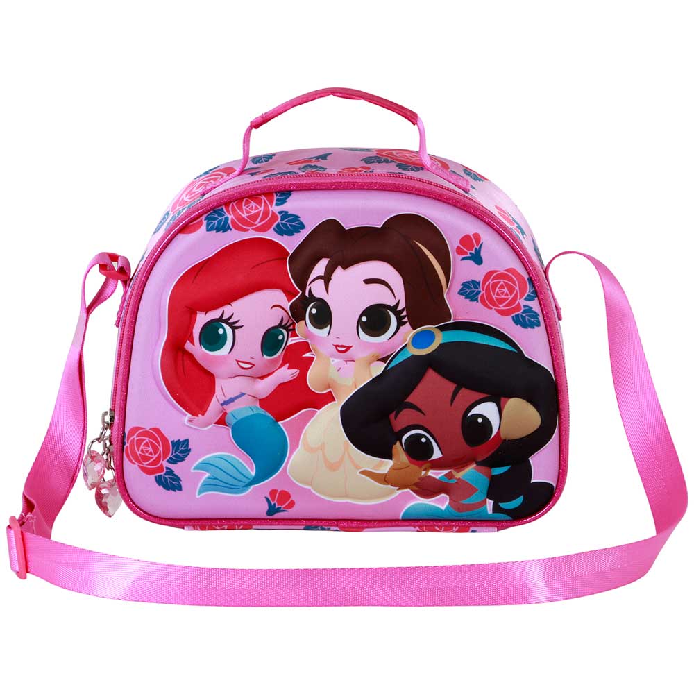 Disney Princesas Flowers-Bolsa Portamerienda 3D, Rosa - Imagen 3