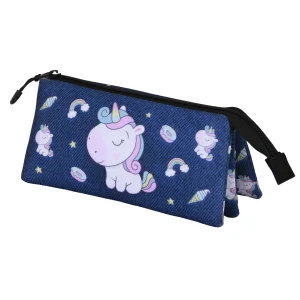 Oh My Pop! Sweety-Estuche Portatodo Triple, Azul Oscuro