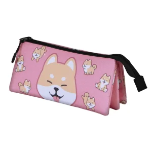 Oh My Pop! Shiba-Estuche Portatodo Triple, Rosa