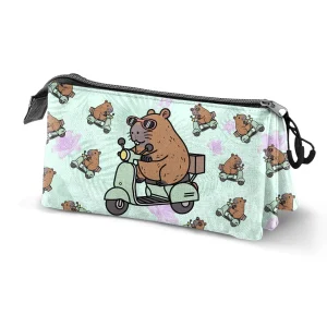 Oh My Pop! Capybara-Estuche Portatodo Triple, Verde