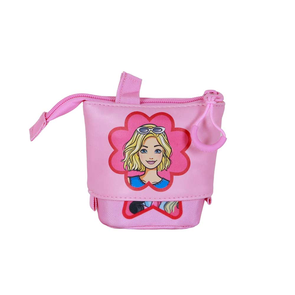 Barbie Flower-Estuche Portatodo Cute + 2 Bolígrafos de Gel Borrables, Rosa - Imagen 4