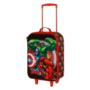 Marvel Los Vengadores Almighty-Maleta Trolley Soft 3D, Rojo