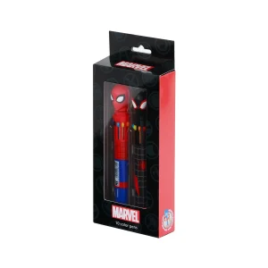 Marvel Spiderman Peter-Pack de 2 Bolígrafos 10 Colores, Rojo