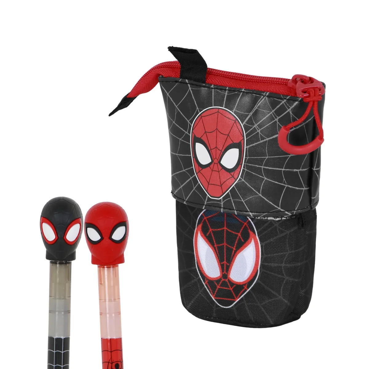 Marvel Spiderman Peter-Estuche Portatodo Cute + 2 Bolígrafos de Gel Borrables, Rojo - Imagen 3