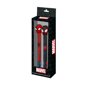 Marvel Spiderman Peter-Pack de Lápiz Eternal + Bolígrafo de Gel Borrable, Rojo