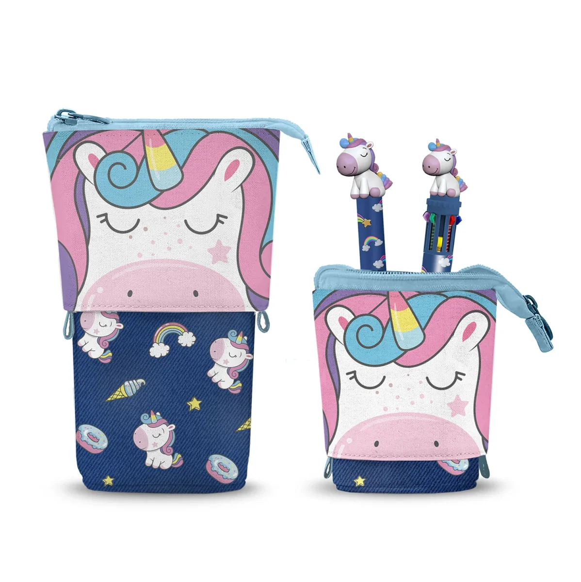 Oh My Pop Sweety-Estuche Portatodo Cute + Bolígrafo de 10 Colores + Bolígrafo de Gel Borrable, Multicolor - Imagen 2