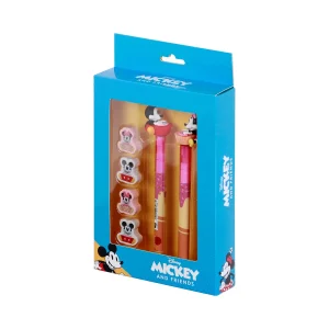 Disney Mickey y Minnie Mix-Pack de Bolígrafo de Gel Borrable + Lápiz Eternal + 4 Gomas, Multicolor