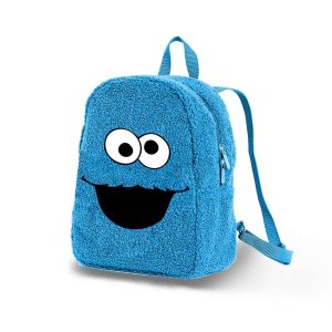 Barrio Sésamo Monstruo de las Galletas Face-Mochila Plush, Azul