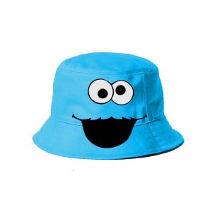 Barrio Sésamo Monstruo de las Galletas Face-Gorro Infantil Bucket, Azul