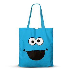 Barrio Sésamo Monstruo de las Galletas Face-Bolsa de la Compra Shopping FAN, Azul