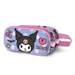 Hello Kitty Kuromi Rebel-Estuche Portatodo 3D Doble, Malva