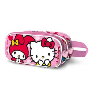 Hello Kitty Lovely-Estuche Portatodo 3D Doble, Rosa