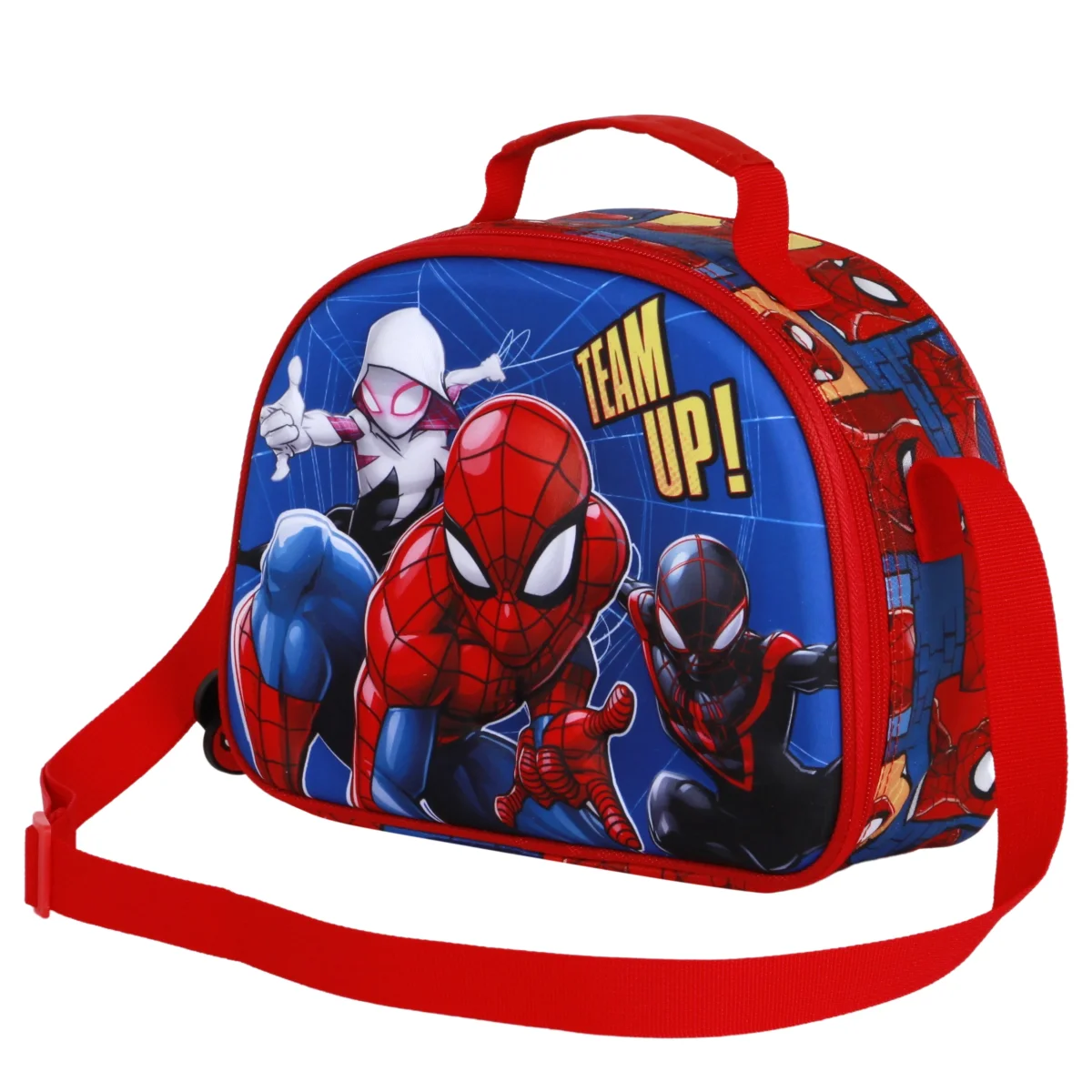 Marvel Spiderman Best Team-Bolsa Portamerienda 3D, Azul - Imagen 2