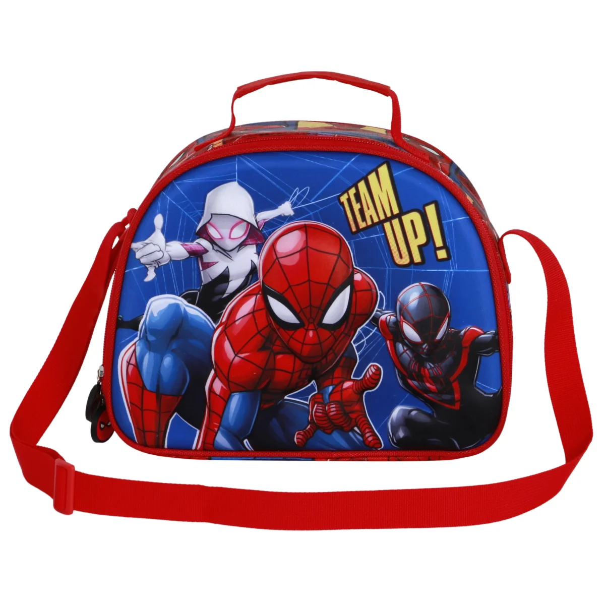 Marvel Spiderman Best Team-Bolsa Portamerienda 3D, Azul - Imagen 3