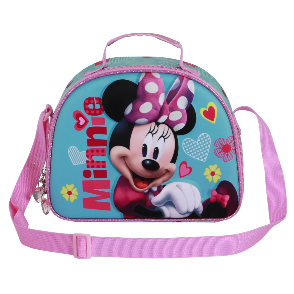 Disney Minnie Mouse Pose-Bolsa Portamerienda 3D, Rosa - Imagen 3