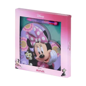Disney Minnie Mouse Cat-Pack de Diario Corazón + Bolígrafo de 6 Colores, Lila