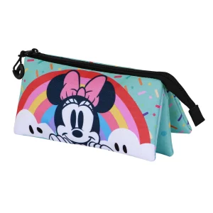 Disney Minnie Mouse Rainbow-Estuche Portatodo Triple, Turquesa