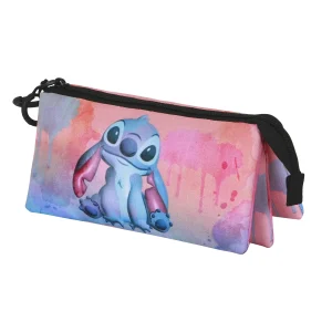 Disney Lilo y Stitch Watercolour-Estuche Portatodo Triple, Multicolor