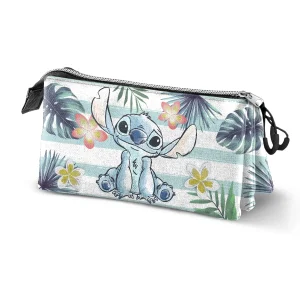Disney Lilo y Stitch Ocean-Estuche Portatodo Triple, Azul