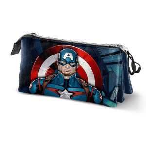 Marvel Capitán América Wings-Estuche Portatodo Triple, Azul
