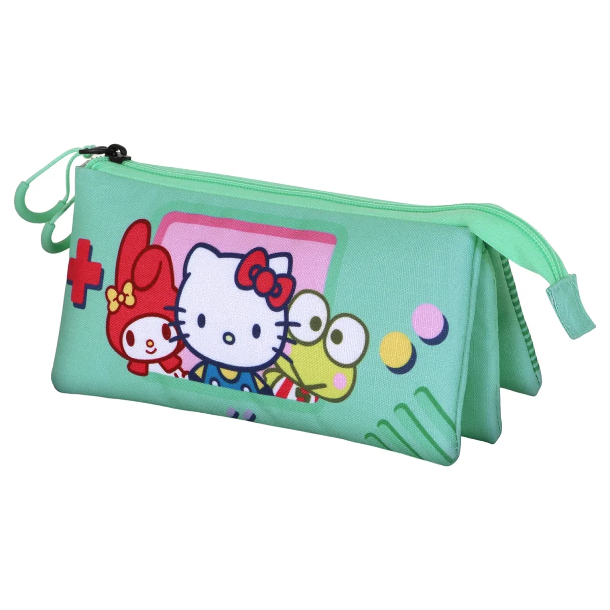 Hello Kitty Videogame-Estuche Portatodo Triple, Turquesa - Imagen 2