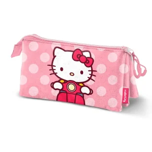 Hello Kitty Moto-Estuche Portatodo Triple, Rosa