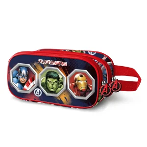 Marvel Los Vengadores Assemble-Estuche Portatodo 3D Doble, Multicolor