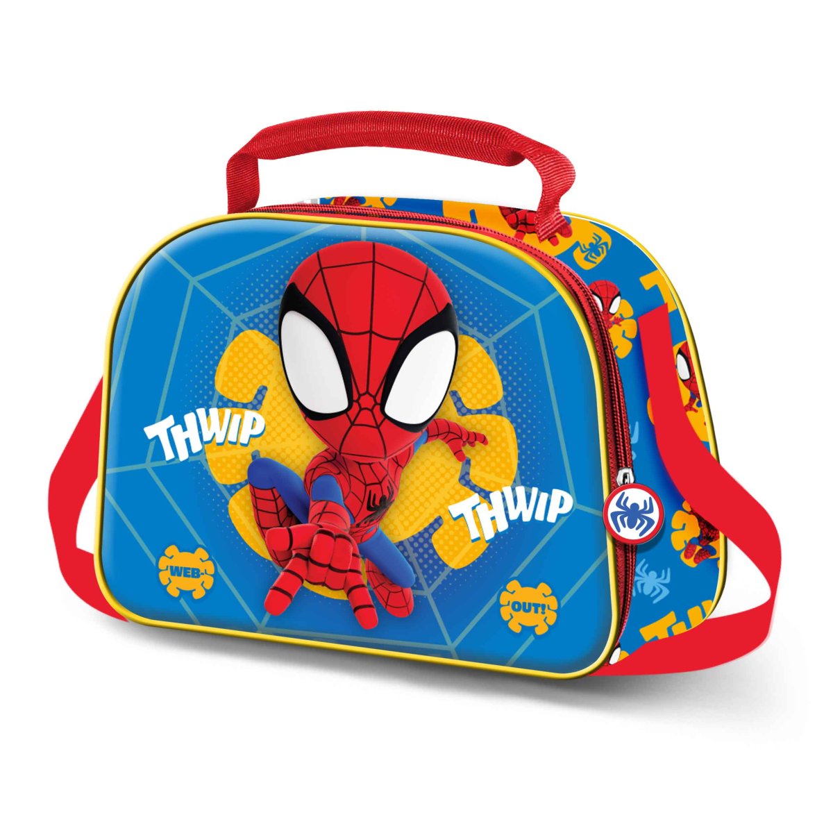 Marvel Spiderman Web Out-Bolsa Portamerienda 3D, Azul