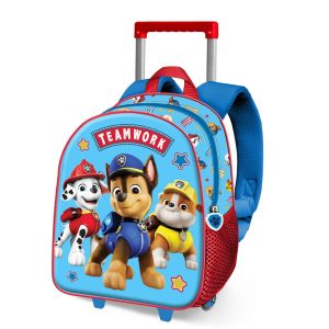 Paw Patrol La Patrulla Canina Ready-Mochila 3D con Ruedas Pequeña, Azul
