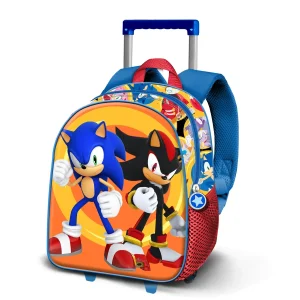 Sonic The Hedgehog Shadow-Mochila 3D con Ruedas Pequeña, Multicolor