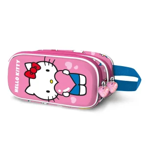 Hello Kitty Heart-Estuche Portatodo 3D Doble, Rosa