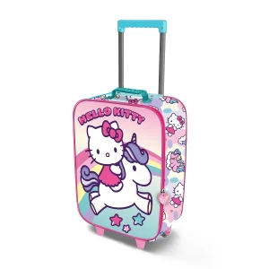 Hello Kitty Unicorn-Maleta Trolley Soft 3D, Rosa