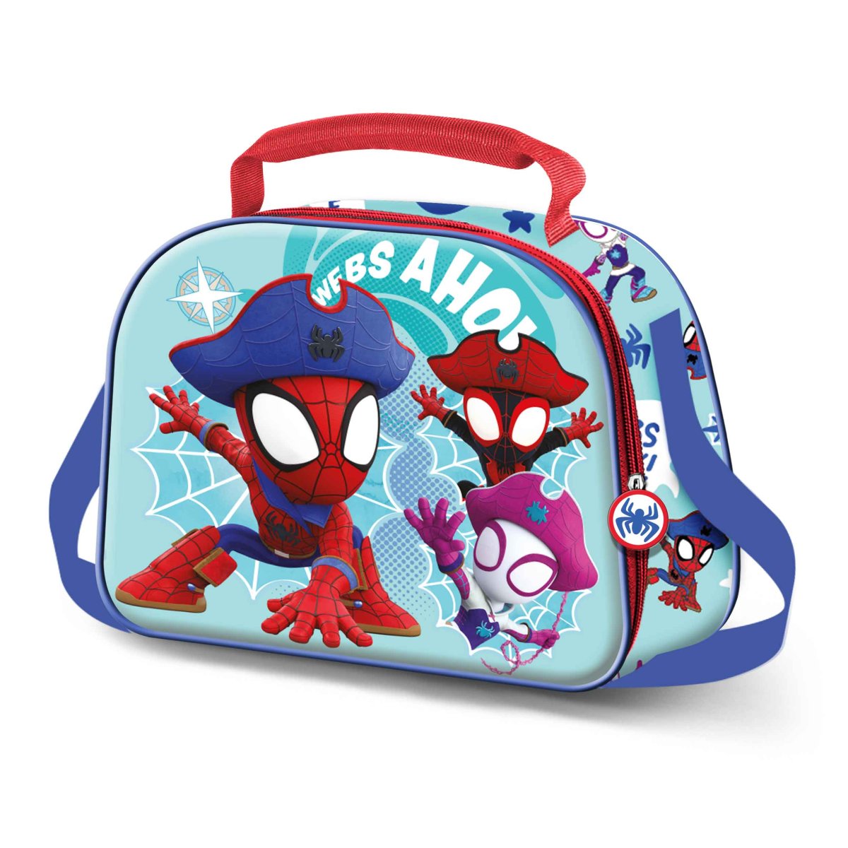 Marvel Spiderman Pirates-Bolsa Portamerienda 3D, Azul - Imagen 2