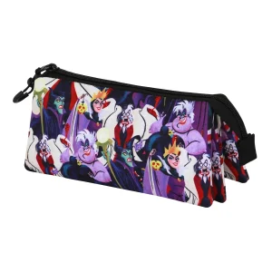 Villanas Disney Evil-Estuche Portatodo Triple, Multicolor