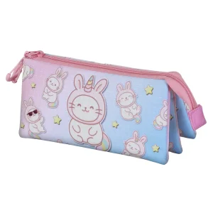 Oh My Pop! Bunicat-Estuche Portatodo Triple, Rosa