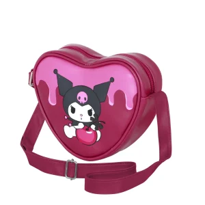 Hello Kitty Kuromi Cherry-Bolso Bandolera Corazón Casual, Rosa