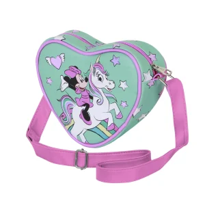 Disney Minnie Mouse Fantasy-Bolso Bandolera Corazón Casual, Verde