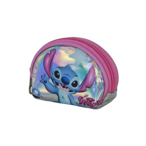 Disney Lilo y Stitch Cosmic-Monedero Oval Casual, Plateado