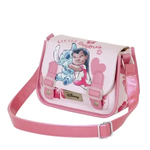 Disney Lilo y Stitch Lovebug-Bolso Bandolera Satchel XS, Rosa